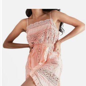 *NWOT* Free People Miley Mini Dress with Bodysuit, XS, Peach